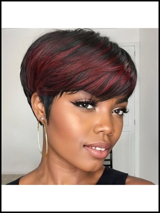 Brazilian Remy Human Hair Pixie Cut Wig - Glueless Short Bob Womens Wig main image 4
